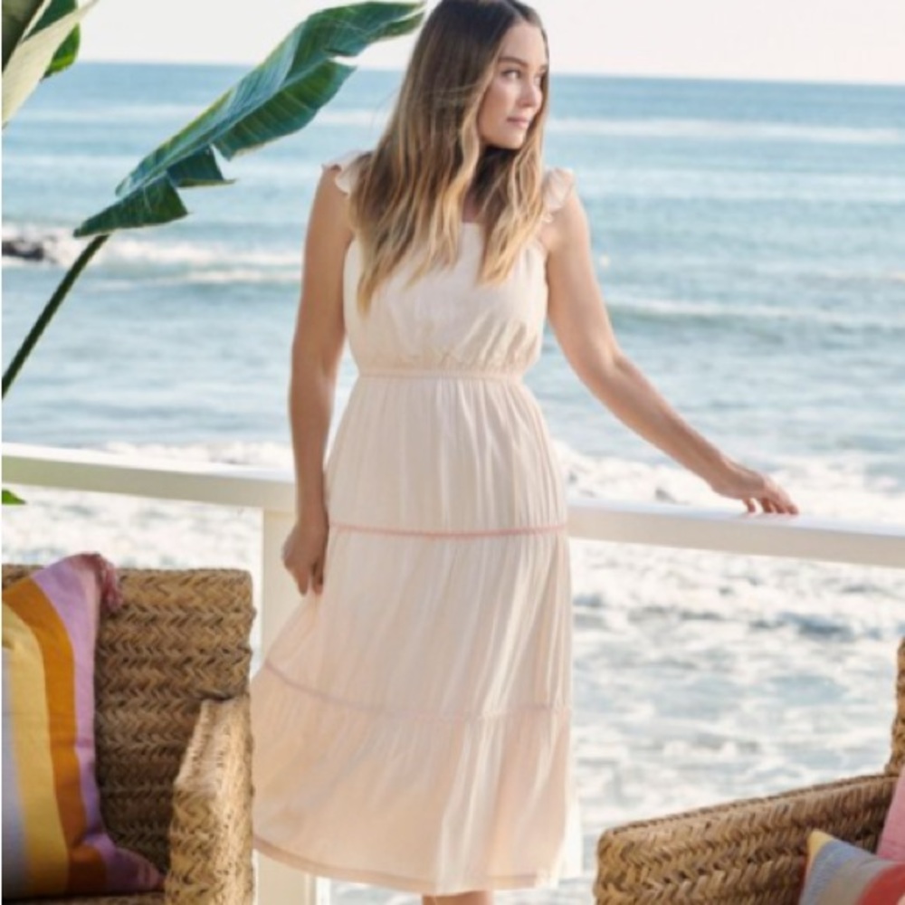 LC Lauren Conrad Tiered Pinafore Dress